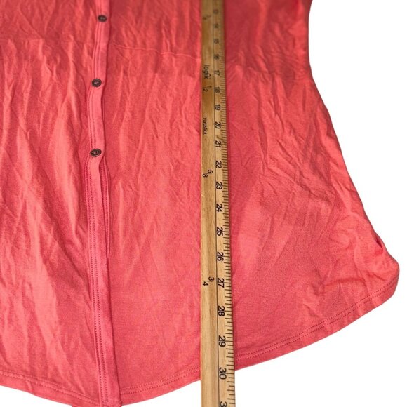 Coral Loveappella Womens Button-Down Top Size 2X Rayon/Spandex Blend - Picture 12 of 12